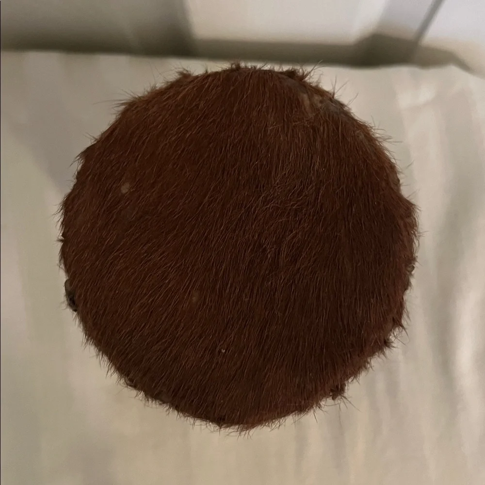 Leather & Fur Brown Drum•Hand Made in South Africa - Picture 4 of 6